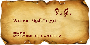 Vainer Györgyi névjegykártya